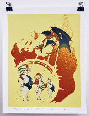 Melon,Heroes,Victo Ngai, limited edition giclee print, babies, watermelons, children