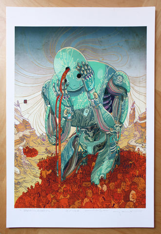 Braindrain,Victo Ngai, limited edition giclee print, robot, braindrain, sci-fi