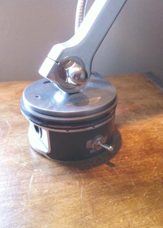 Nice set of Jugs Lamps made from recycled Harley Davidson parts - alternate image 5