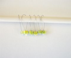 6,Lime,Green,Knitting,Stitch,Markers,for,Bulky,and,Worsted,Needles,bulky needle marker, lime green, knitting stitch marker set, knitting stitch marker, green cubes