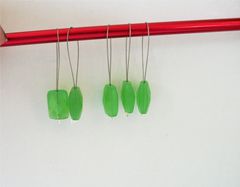 5,Grass,green,Snagless,Knitting,Stitch,Markers,For,Bulky,Needles,bulky needle stitch markers, knitting stitch markers, green stitch markers, snagless knitting stitch markers