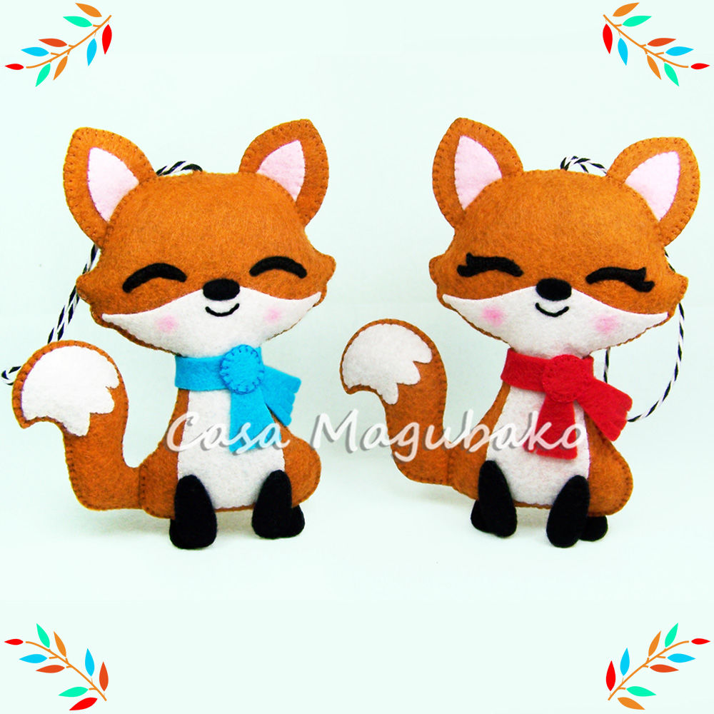 Fox Ornament Felt Pattern Woodland Fox DIY Felt Fox Hand Sewing