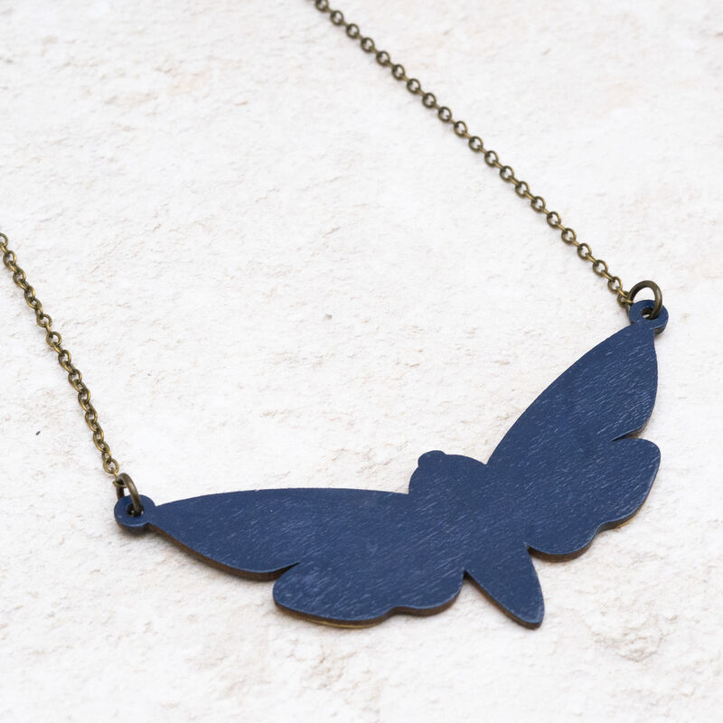 Death's Head Hawk Moth Pendant – 925 Sterling Silver – 18 Inch Chain – Halloween Jewelry