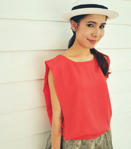Noa,Sleeveless,Red,Tunic,Clothing, Sleeveless Tank Top, Sleeveless Tunic, Sleeveless Singlet, Red Tank Top, Red Singlet, Red Tunic, Minimal, Petite, Size S, Ready to Ship, Hipster, Fashion