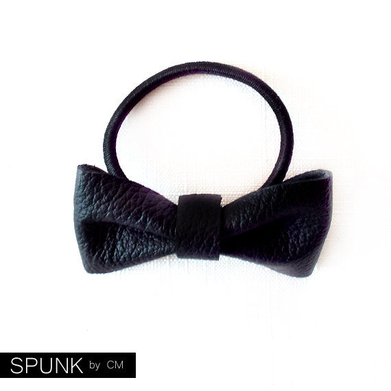 Ponytail Holder Elastic Hair Tie Leather Black The Lifestyle