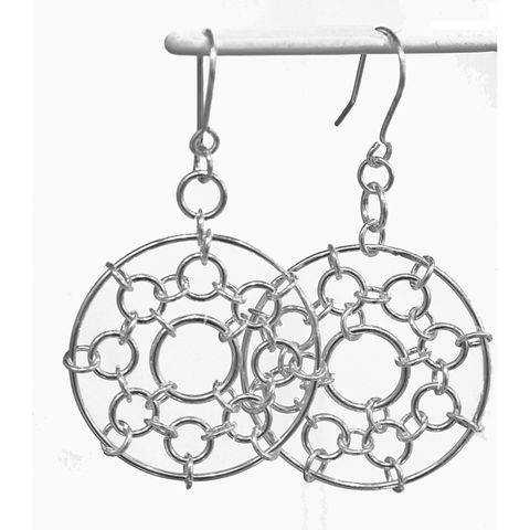 Handmade,silver,'dreamcatcher',earrings,silver earrings, dreamcatcher, norbert abel, west cork crafts