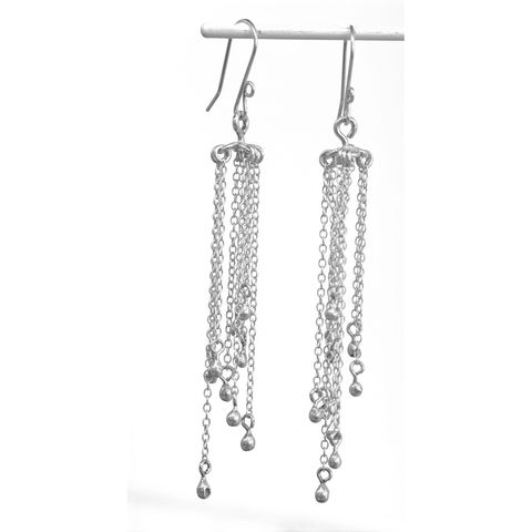 Handmade,silver,'chain',earrings,silver earrings, chain, norbert abel, west cork crafts
