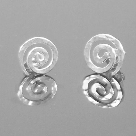 Handmade,silver,'snail',stud,earrings,silver stud earrings, hammered, snail, celtic, norbert abel, west cork crafts