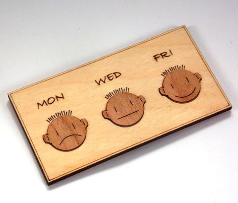 Mon/Wed/Fri,Magnets,Mon, Wed, Fri, Fridge Magnet, Wood Veneer, rossbrin creative, west cork