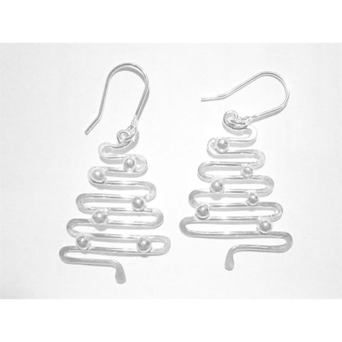Handmade,silver,'Christmas,Tree',earrings,silver earrings, Christmas Tree, norbert abel, west cork crafts