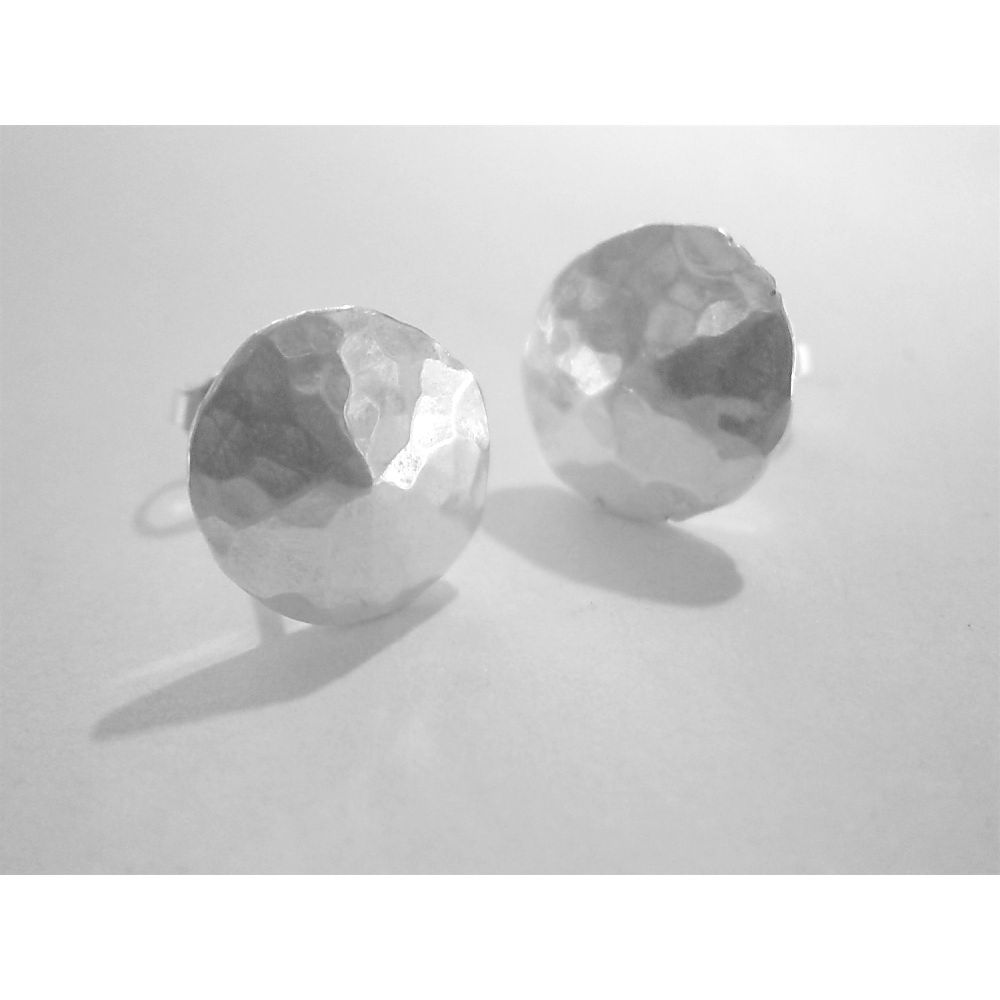 Handmade silver 'nugget' stud earrings - product images  of 