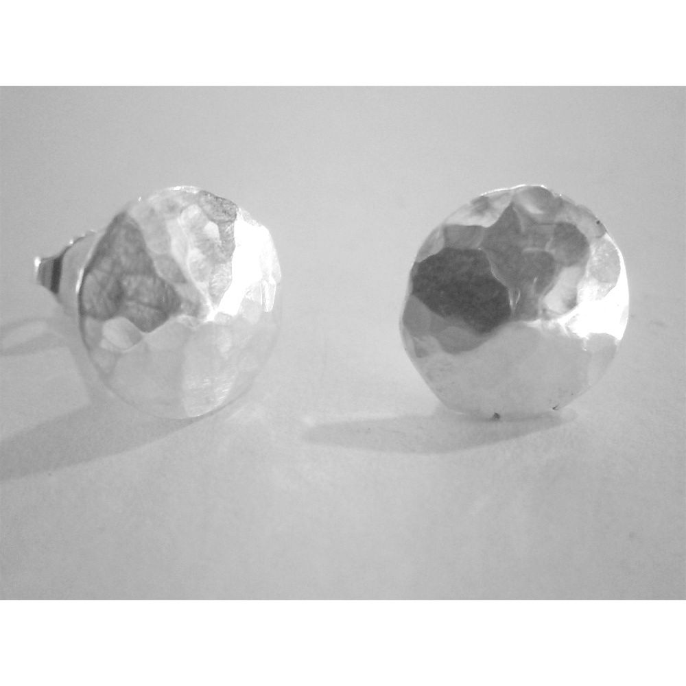 Handmade silver 'nugget' stud earrings - product images  of 