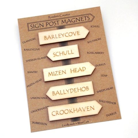 Sign,Post,Magnets,-,Set,of,Five,Munster Magnets, Sign Post Magnets, rossbrin creative, west cork
