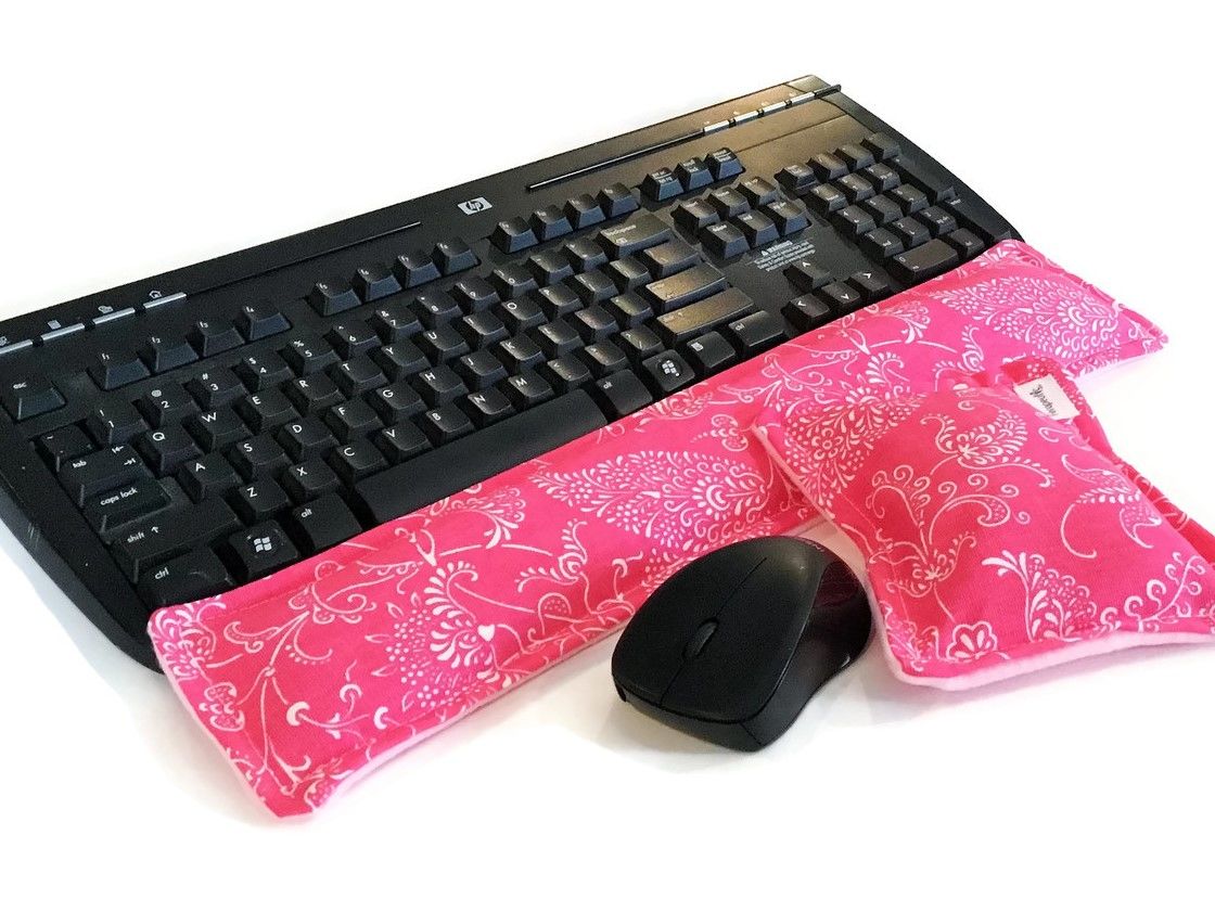 Hot Cold Ergonomic Keyboard Wrist Pads, Microwaveable Wrist Pillow Support Carpal Tunnel