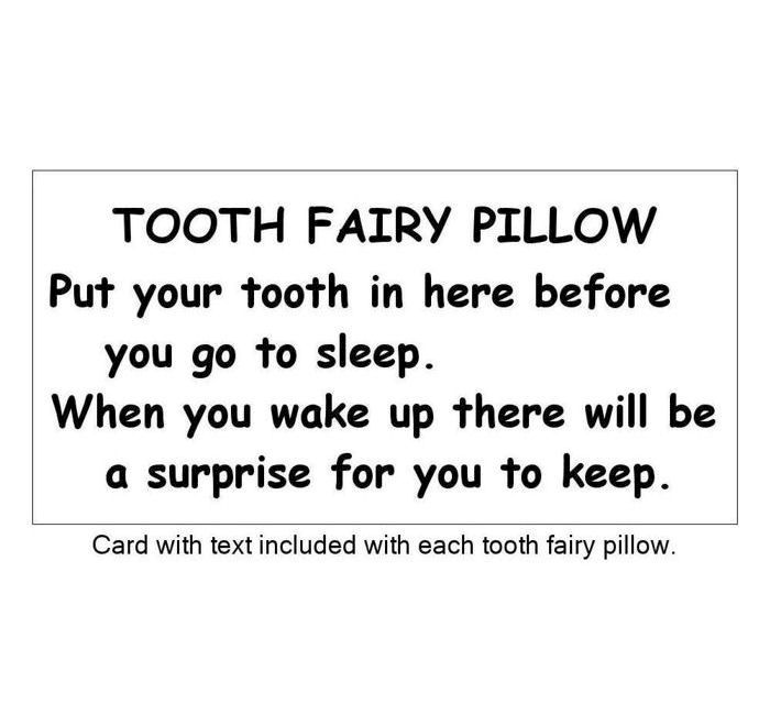 Tooth Fairy Pillow Pink Flower Heart Print Fabric Blue Shiny