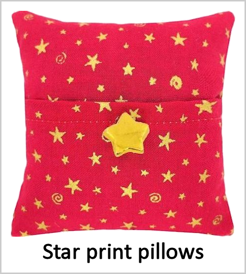Star print tooth fairy pillows for boys or girls