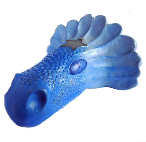 Blue,Dragon,Head,Sculpture,dragon sculpture,blue dragon,dragon head,dragon wall plaque,dragon wall decor,blue star