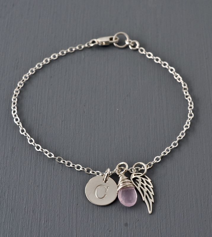 Personalized Bracelet For Miscarriage Or Stillbirth In Sterling Personalized Bracelet For Miscarriage Or Stillbirth In Sterling Silver Product Image