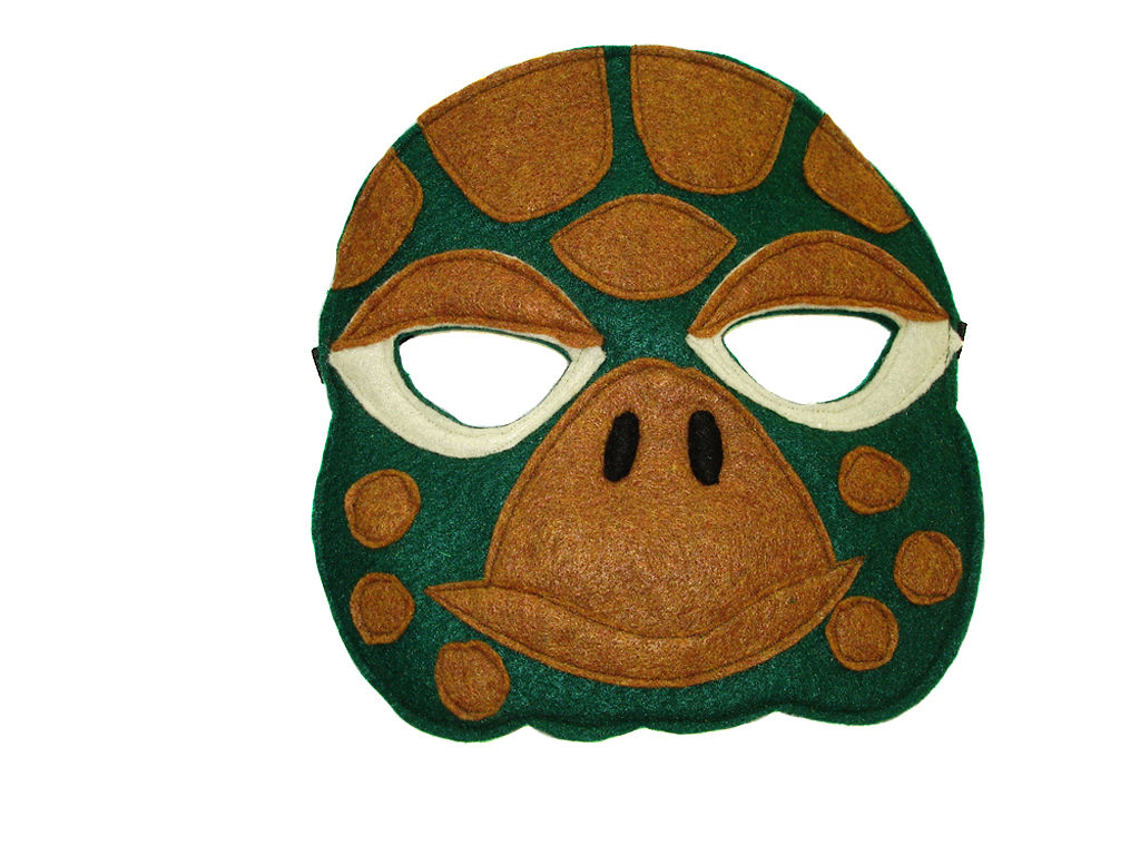 Children's Animal TURTLE Felt Mask Magical Attic
