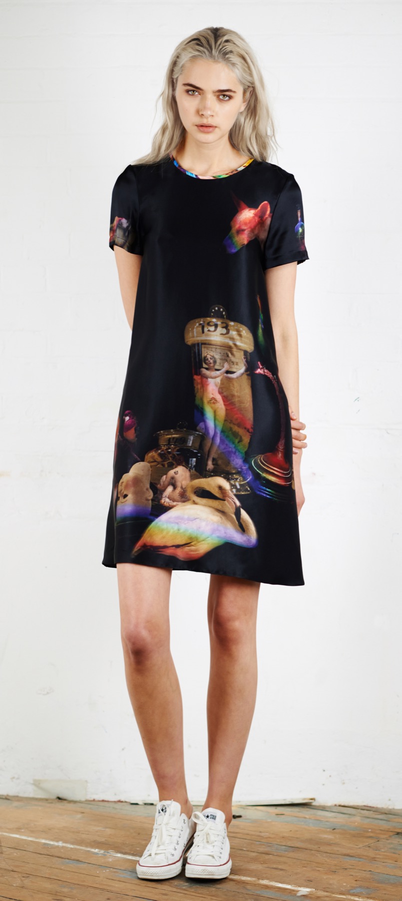 FREIDA SILK DRESS NATURAL HISTORY - £510