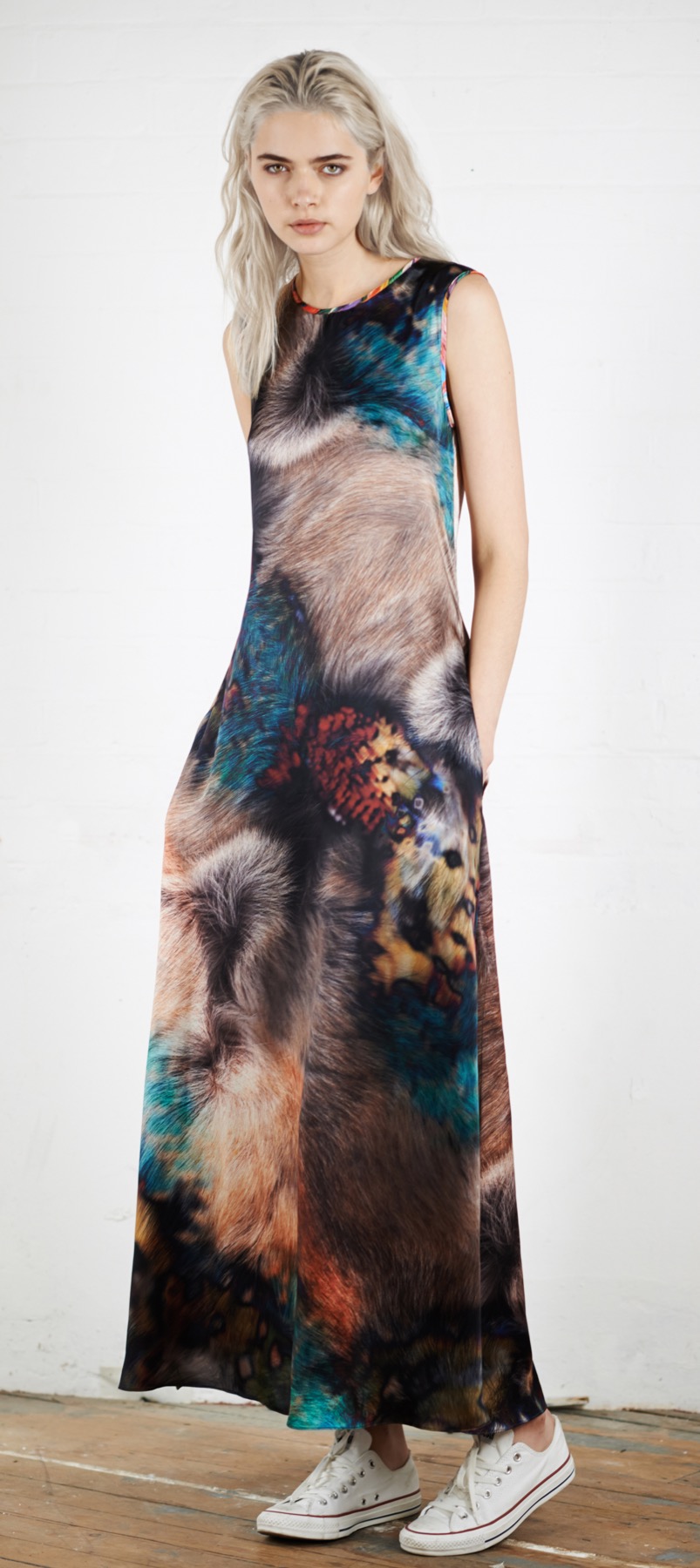 PATTI SILK DRESS / REINDEER PRINT - £590