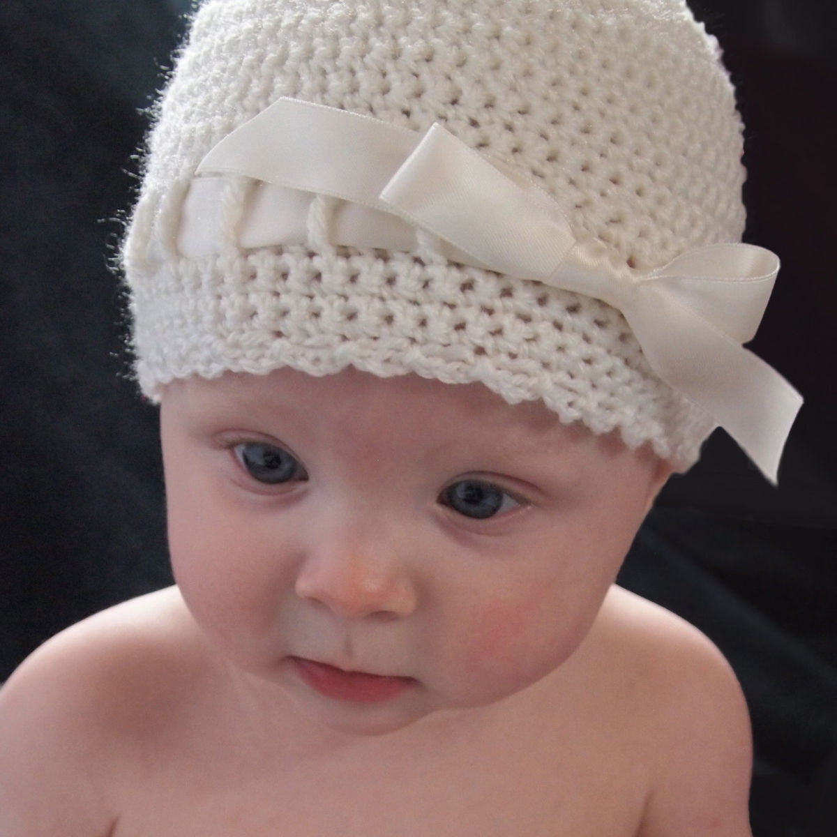 Baby Crochet Hat Newborn Ballerina Ivory Grace Baby Crochet Hat Newborn Ballerina Ivory Grace