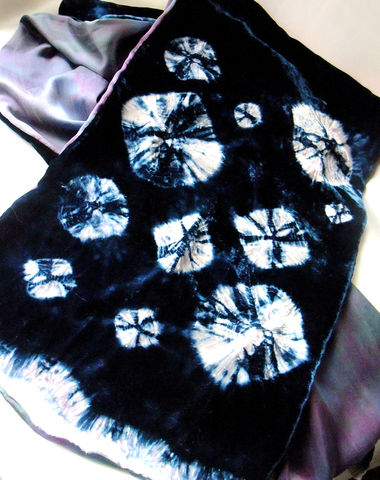 Shibori,Snow,Silk,Velvet,and,Charmeuse,Scarf,Hand,Dyed,Accessories,tasrete