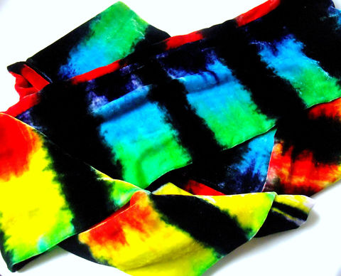 Long,Slinky,Hand,Dyed,Silk,Velvet,Scarf,Rainbow,Night,Accessories,bright,striped,colorful,tasrete