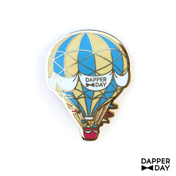 Hot Air Balloon Pin Blue & Yellow Dapper Day