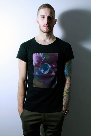 Spaced,trikki, indian ink, illuminati, dreamcatcher streetwear, scoop neck, low cut, wide collar, indie, festival, premium, t-shirt, cathedral, grunge, punk, fashion, style, london