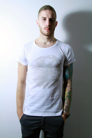 Papel,White,trikki, indian ink, illuminati, dreamcatcher streetwear, scoop neck, low cut, wide collar, indie, festival, premium, t-shirt, cathedral, grunge, punk, fashion, style, london