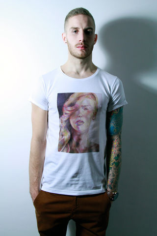 Haunted,trikki, indian ink, illuminati, dreamcatcher streetwear, scoop neck, low cut, wide collar, indie, festival, premium, t-shirt, cathedral, grunge, punk, fashion, style, london