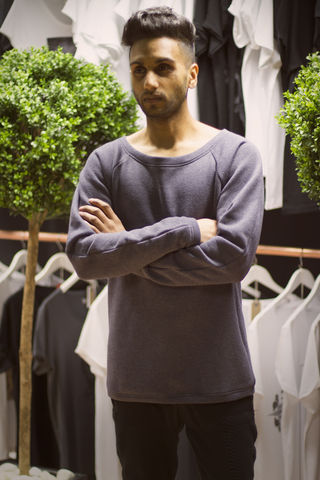 Cuervo:,Navy,Marl,trikki, london, clothing, jumper, sweatshirt, crewneck, cheshire street, east london