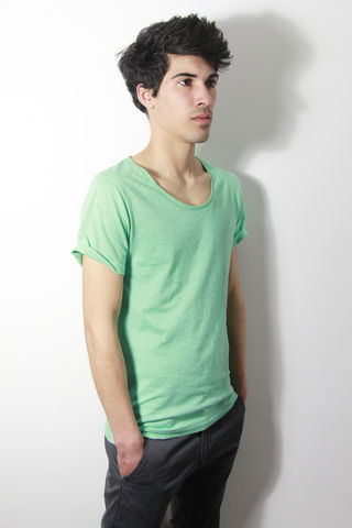 Premium,:,Mint,trikki, speckled, flecked, designer, scoop neck, low cut, wide collar, indie, festival, premium, t-shirt, fashion, style
