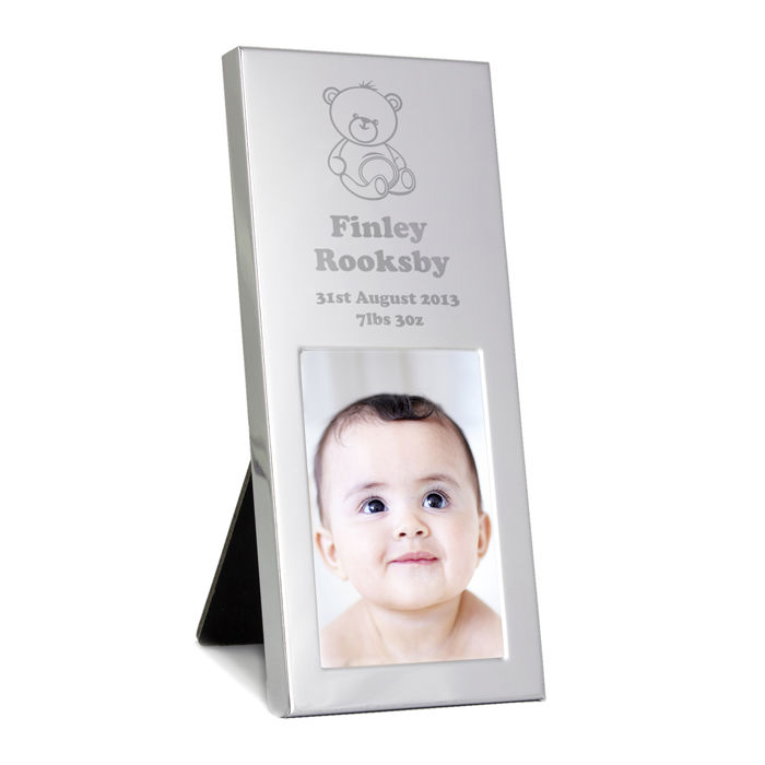 Teddy Small Silver 2x3 Frame Customised Baby Gifts Teddy Small Silver 2x3 Frame Customised Baby Gifts Childrenandbabygifts Co Uk