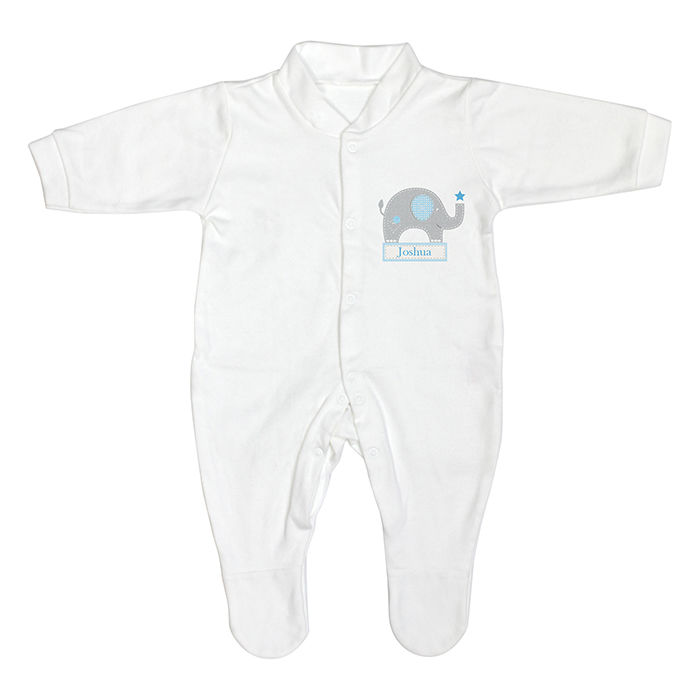 Blue Elephant 0-3 Months Baby Grow