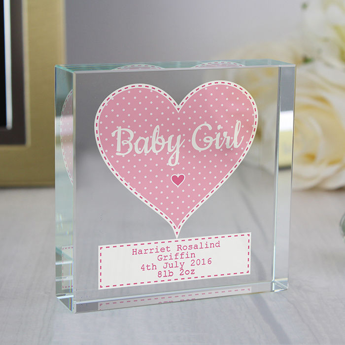 Stitch & Dot Baby Girl Large Crystal Token