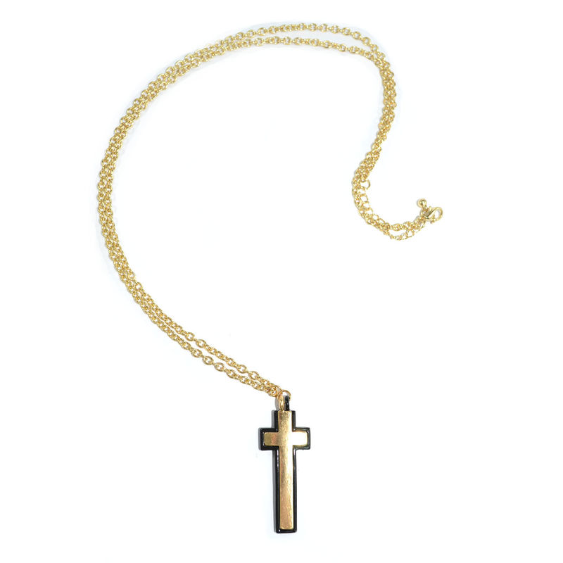 METALLIC CROSS NECKLACE - product image