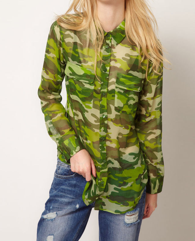 CHIFFON CAMO SHIRT - product image