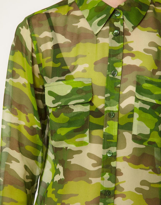 CHIFFON CAMO SHIRT - product image