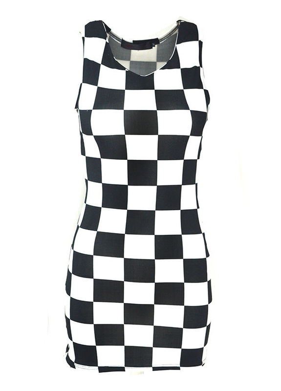 CHECKED BODYCON DRESS - product image