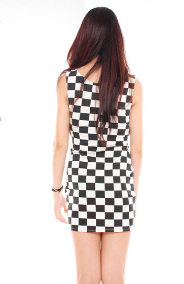 CHECKED BODYCON DRESS - product image