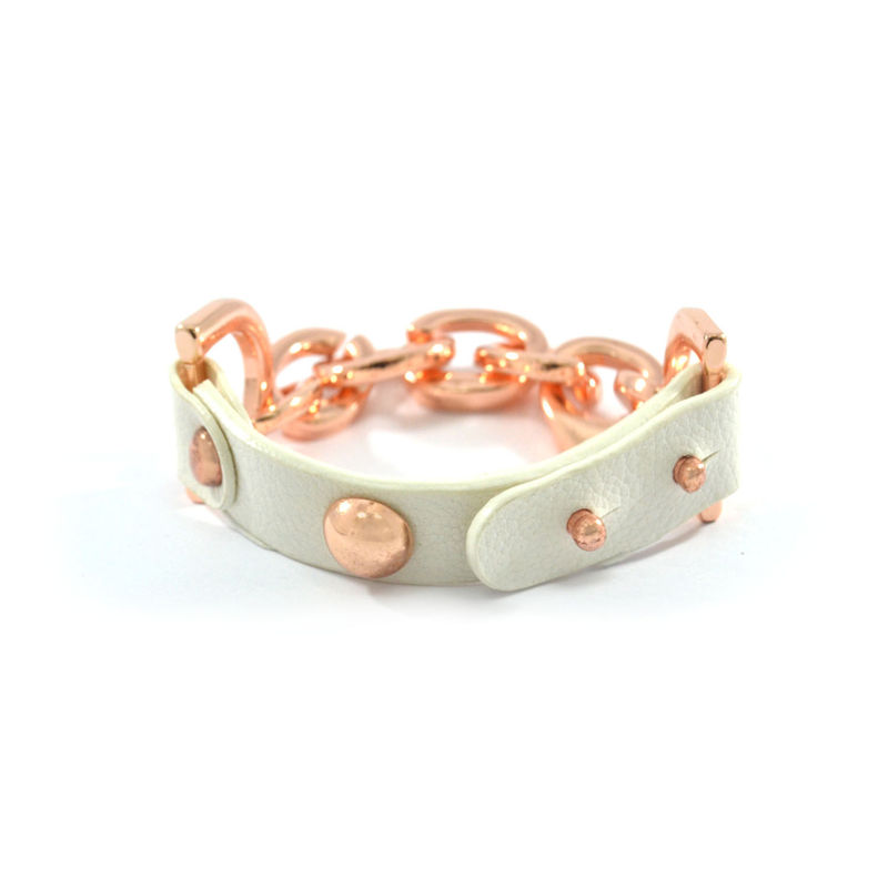 CHAIN AND LEATHER BRACELET - product image