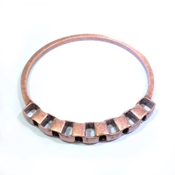 BRONZE TONE DECORATIVE CUBE CHAIN BRACELET - product image