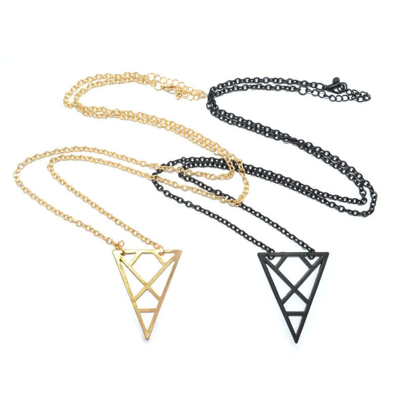 HOLLOW PATTERN TRIANGLE NECKLACE - product image