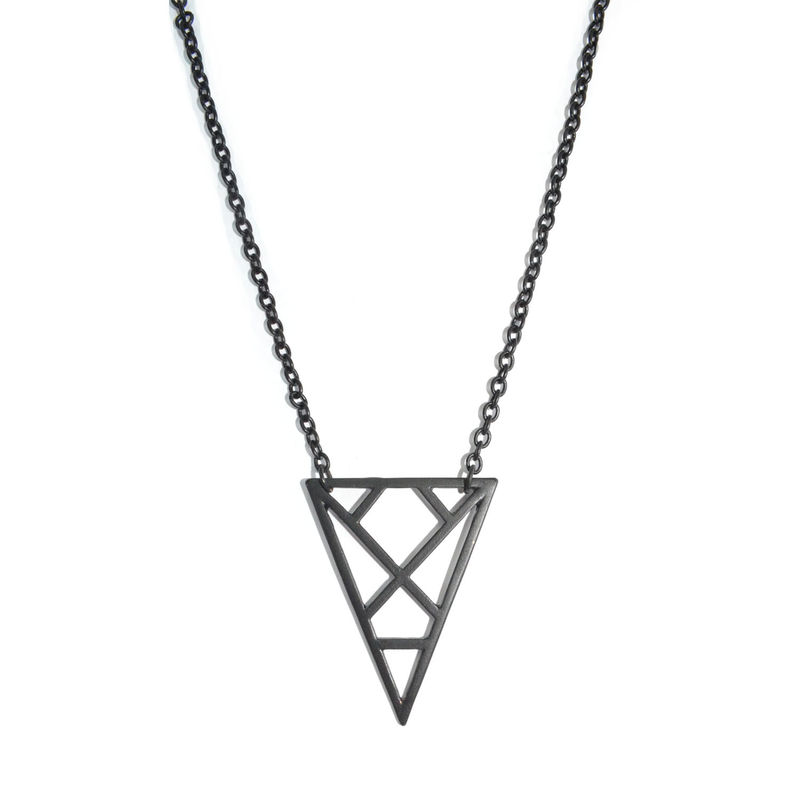 HOLLOW PATTERN TRIANGLE NECKLACE - product image