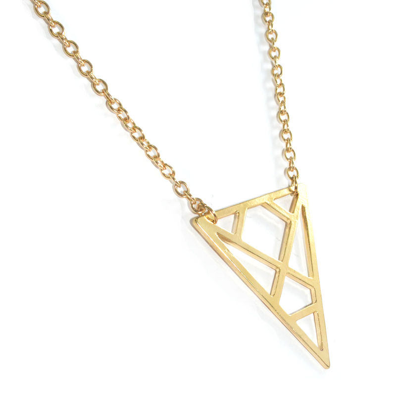 HOLLOW PATTERN TRIANGLE NECKLACE - product image