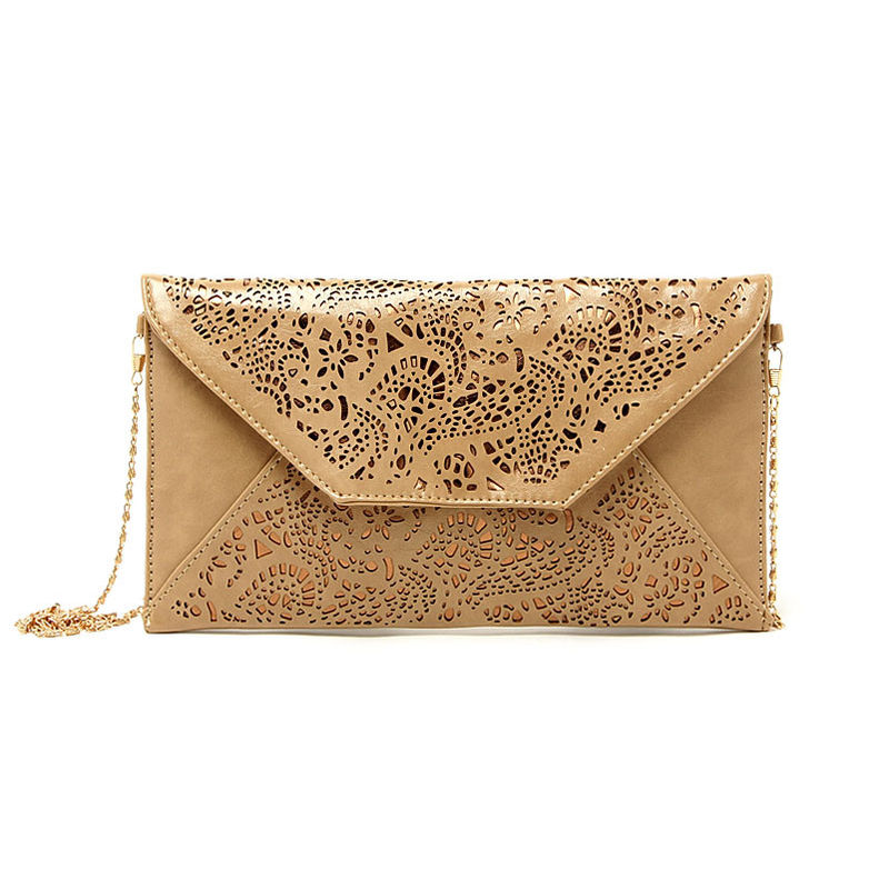 HOLLOW FLORAL PATTERN ENVELOPE SHOULDER BAG - product image