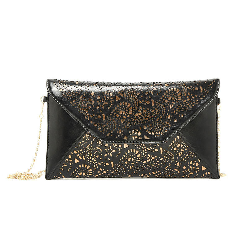 HOLLOW FLORAL PATTERN ENVELOPE SHOULDER BAG - product image