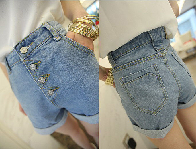 HIGH WAISTED DENIM SHORTS - product image